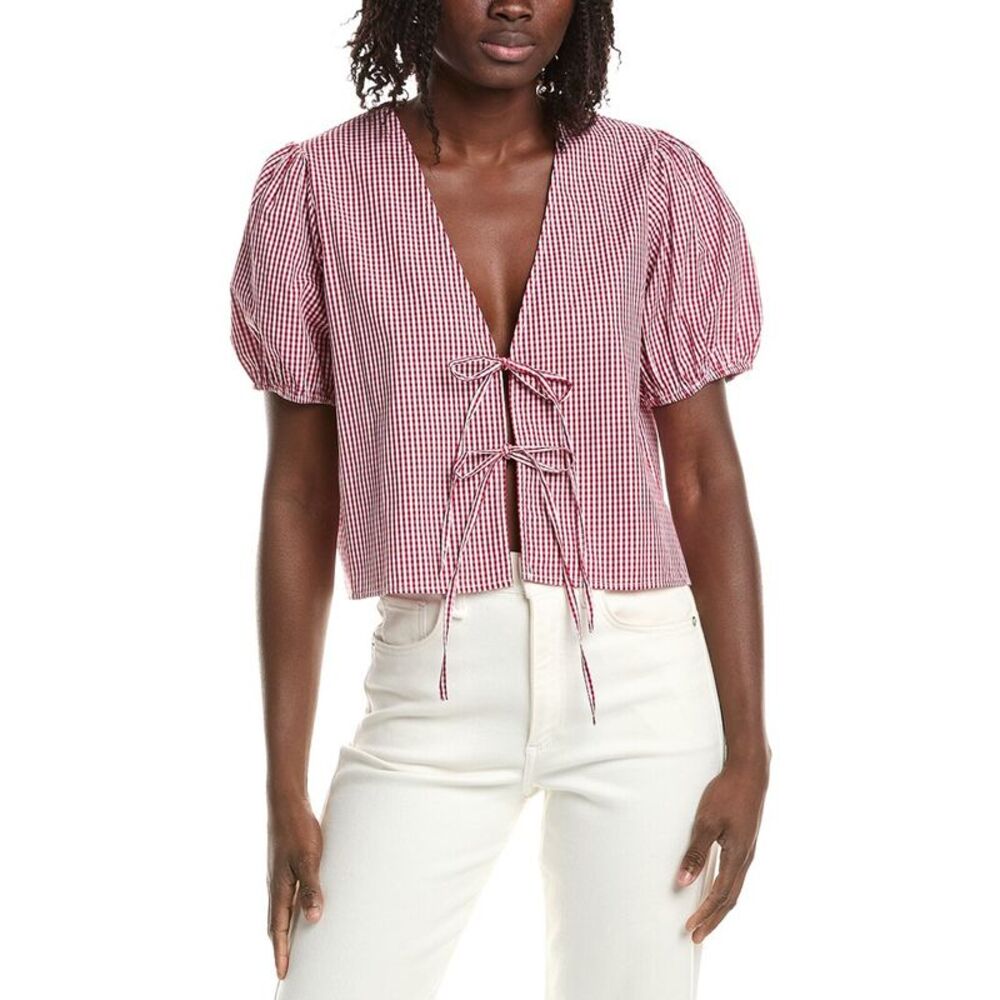 Reveriee Womens Check Blouse, Pink